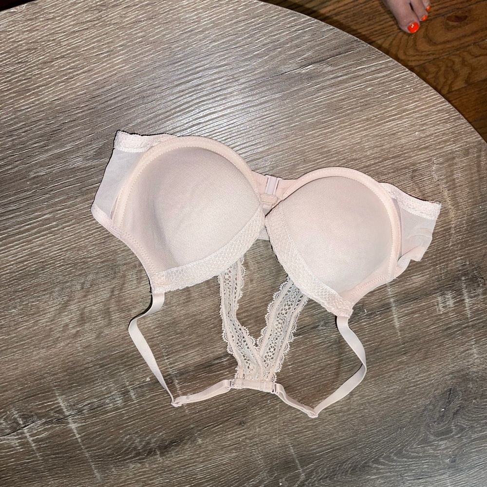 Pink lace bra